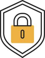 Lock Skined Filled Icon vector