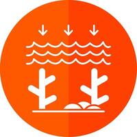 Ocean Acidity Glyph Red Circle Icon vector