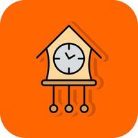 cuco reloj lleno naranja antecedentes icono vector