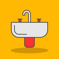 lavabo lleno sombra icono vector