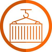 Container Line Orange Circle Icon vector