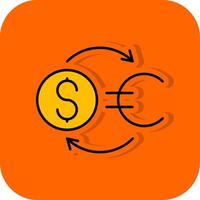 Money Exchange Filled Orange background Icon vector