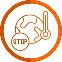 Stop Global Warming Line Orange Circle Icon vector