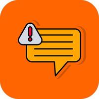 Warning Filled Orange background Icon vector