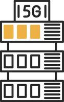 Server Skined Filled Icon vector