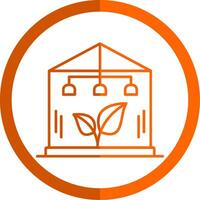 Greenhouse Line Orange Circle Icon vector