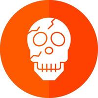 Skull Glyph Red Circle Icon vector