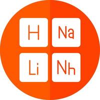 Periodic Table Glyph Red Circle Icon vector