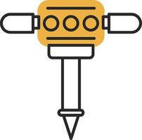 Jackhammer Skined Filled Icon vector