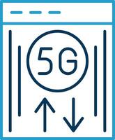 Bandwidth Line Blue Two Color Icon vector
