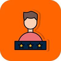 Satisfaction Filled Orange background Icon vector
