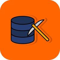 Data Mining Filled Orange background Icon vector