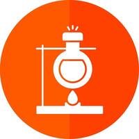 Bunsen Burner Glyph Red Circle Icon vector