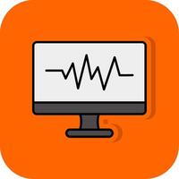 Frequency Filled Orange background Icon vector