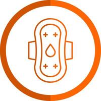 Sanitary Towel Line Orange Circle Icon vector