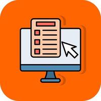 Online Course Filled Orange background Icon vector