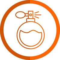 Perfume Line Orange Circle Icon vector