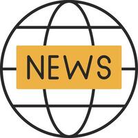 News Report Skined Filled Icon vector