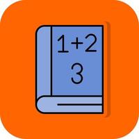 Math Book Filled Orange background Icon vector