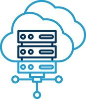 Cloud Computing Line Blue Two Color Icon vector