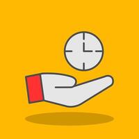 Save Time Filled Shadow Icon vector