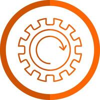 Gear Wheel Drawing Line Orange Circle Icon vector