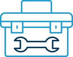 Tool Box Line Blue Two Color Icon vector