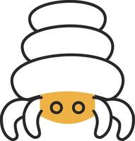 Hermit Crab Skined Filled Icon vector