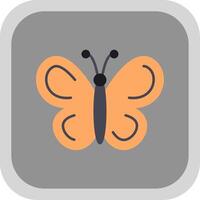 Butterfly Flat Round Corner Icon vector
