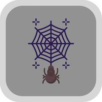 telaraña plano redondo esquina icono vector