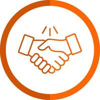 Handshake Line Orange Circle Icon vector