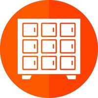 Locker Glyph Red Circle Icon vector