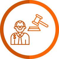 Judge Giving Order Line Orange Circle Icon vector