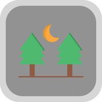 Pine tree Flat Round Corner Icon vector