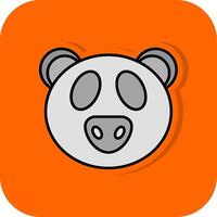 panda lleno naranja antecedentes icono vector