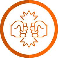 Fighting Line Orange Circle Icon vector