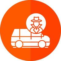 Thief Van Glyph Red Circle Icon vector