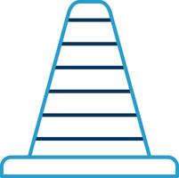 Traffic Cone Line Blue Two Color Icon vector