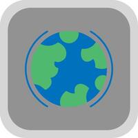 Earth Flat Round Corner Icon vector