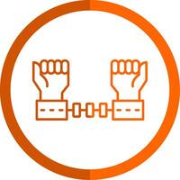 Arrested Criminal Line Orange Circle Icon vector