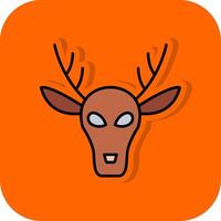 Deer Filled Orange background Icon vector