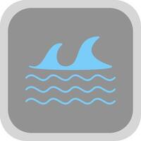 Sea Flat Round Corner Icon vector