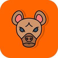 Hyena Filled Orange background Icon vector