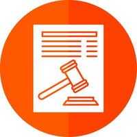 Legal Document Glyph Red Circle Icon vector