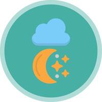 Moon Flat Multi Circle Icon vector