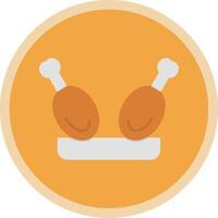 Chicken Flat Multi Circle Icon vector
