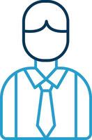 Employee Line Blue Two Color Icon vector