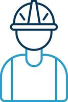 Worker Line Blue Two Color Icon vector