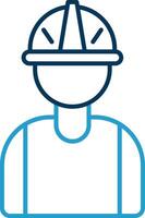 Worker Line Blue Two Color Icon vector