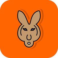 Kangaroo Filled Orange background Icon vector